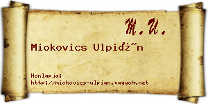 Miokovics Ulpián névjegykártya